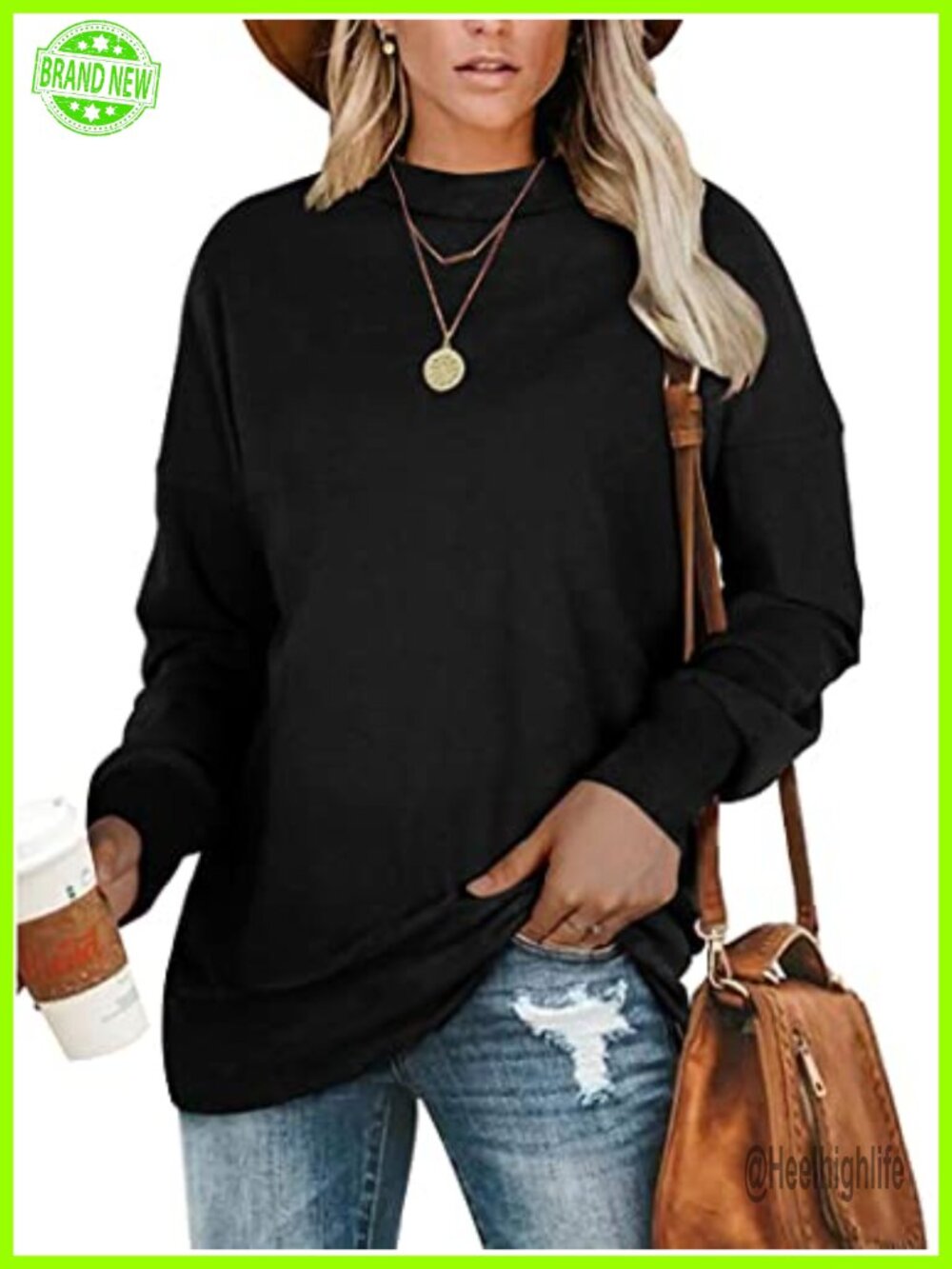 Plus Size Oversized Crewneck Sweatshirt Tunic Long Sleeve Pullover